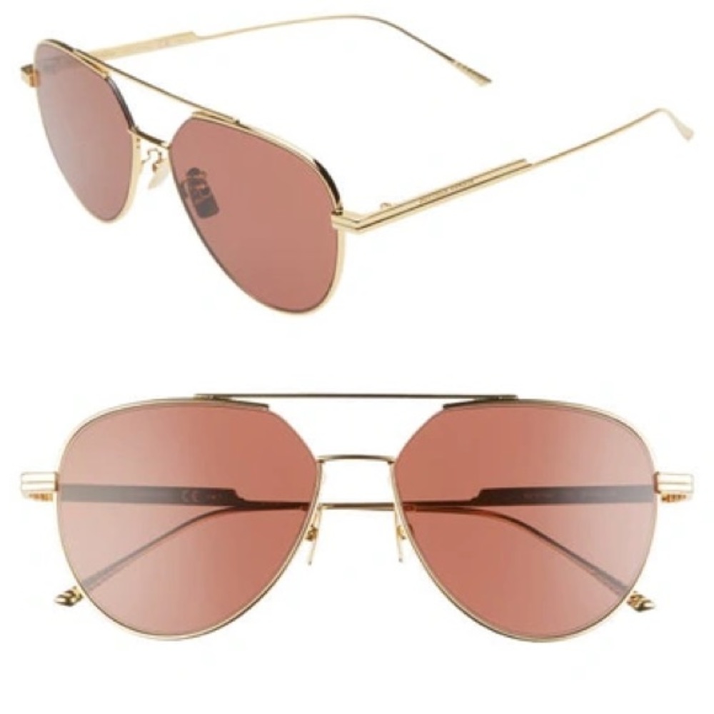 Bottega Veneta Aviator in Gold & Red